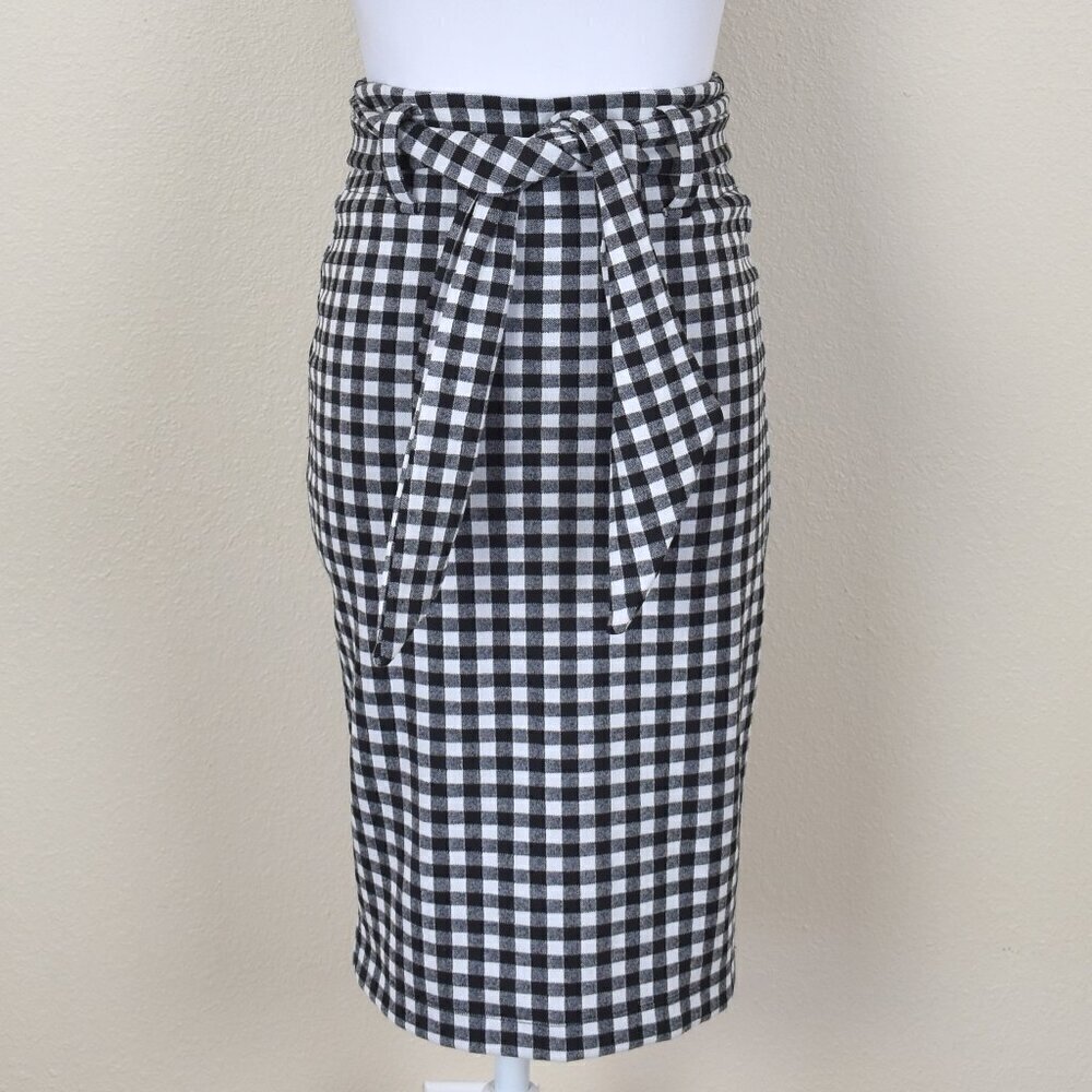 Anthropologie Maeve Gingham Plaid Pencil Skirt - XS